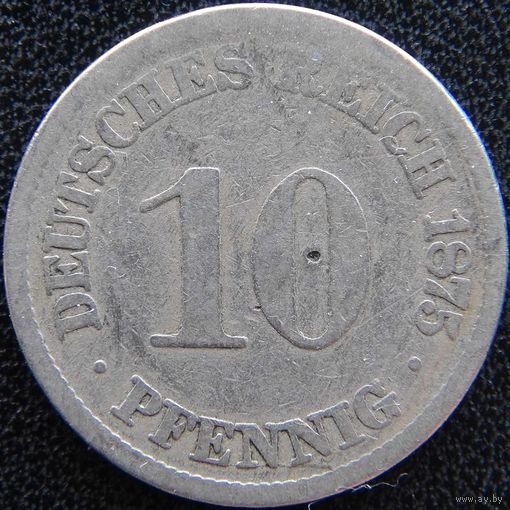 YS: Германия, Рейх, 10 пфеннигов 1875J, KM# 4