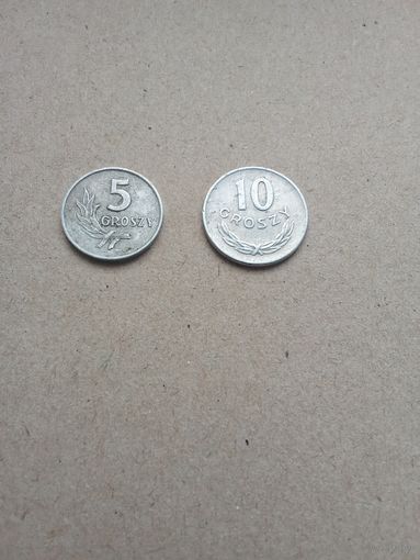 Польша 5,10 грошей 1970,1949 г. Хорошее состояние!!!