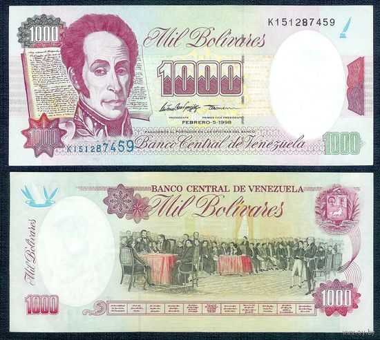 Венесуэла 1000 боливар 1998 год.