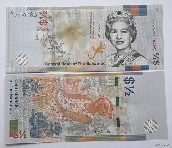 Багамские острова 1/2 доллара 2019 UNC.