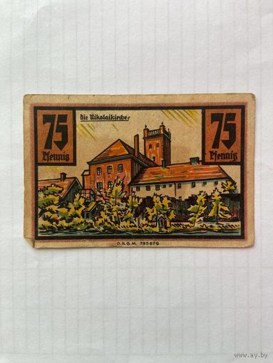 75 пфенигов (нотгельды) Германия г.Штольп -1402