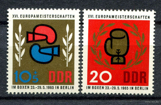 ГДР - 1965г. - Европейское первенство по боксу - 2 марки - полная серия, MNH [Mi 1100-1101]. #O-Se-Z-1-32