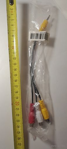 Кабель-переходник Jack 3.5 мм 4 пин штекер на 2 RCA