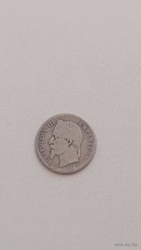 Франция 50 сантим 1867 год( серебро)