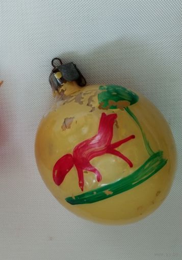Ёлочная игрушка Шар с лисой
