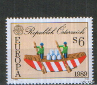 Полная серия из 1 марки 1989г. Австрия "СЕРТ. Детские игры" MNH