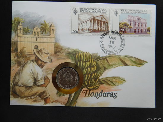 Гондурас 10 сентаво 1980 г конверт первого дня КПД