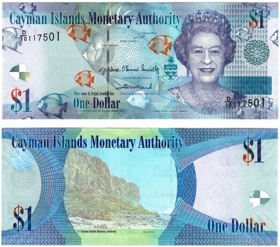 Каймановы острова(Кайманы) 1 доллар образца 2024 года UNC Серия D/10