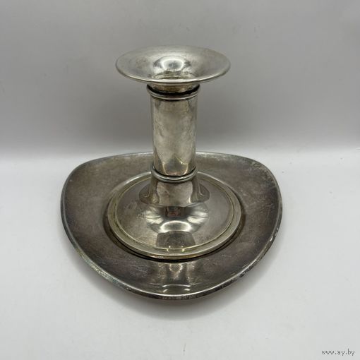 Подсвечник посеребренный на подставке Ар-деко. Франция. Арт 3602
