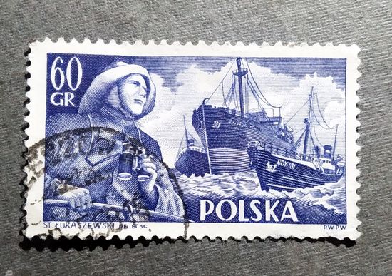 Марка Польша 1956 год Флот