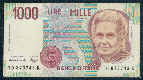 Италия, 1000 лир 1990 год.