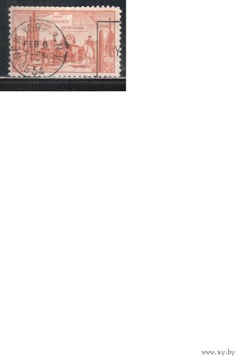 США-1953, (Мих.648), гаш.  , Карта, Повозка, Мексика(одиночка),