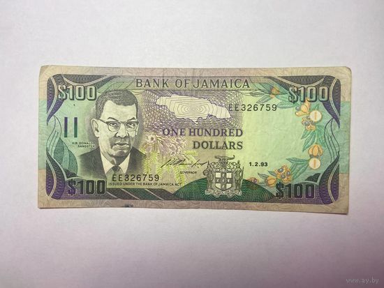 Ямайка 100 Долларов 1993-02