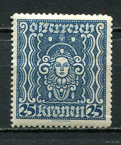 Первая Австрийская Республика - 1922/1924 - Лицо женщины - 25Kr - [Mi.399A] - 1 марка. MH.  (Лот 43JT)-T25P7