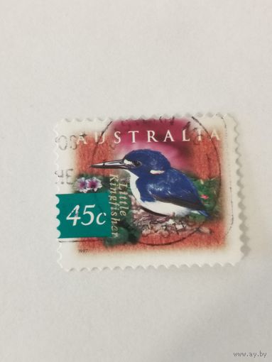 Марка из серии "Болотные птицы Австралии" - Ceyx pusilla (Малый зимородок)