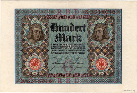 Германия, 100 марок, 1920 г.