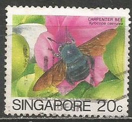 Сингапур. Пчела плотник. 1985г. Mi#486.