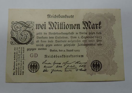 2 миллиона марок 1923г. Германия.