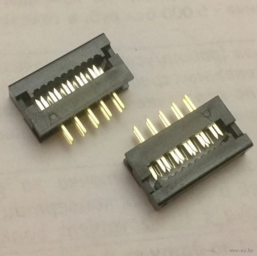 FDC-10 ((цена за 20 шт)) Вилка на плату 2.54 мм на шлейф 1.27 мм. Разъем IDC-DIP 10 конт.(2x5) DS1018-10