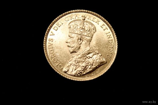 5 долларов 1913 г. Канада, Георг V. Штемпельный блеск, редкая!