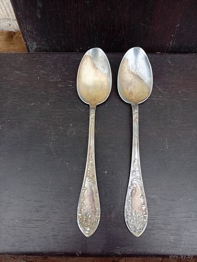 "Ложки столовые" 2 шт,мельхиор, "платиноприбор "ретро-ссср!