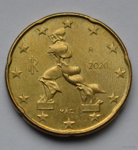 Италия 20 евроцентов 2020 г.