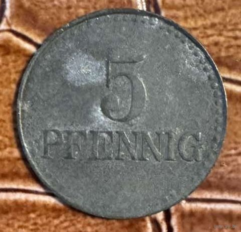 Монета 5 пфеннигов 1917 год. Леннеп. Веймарская республика
