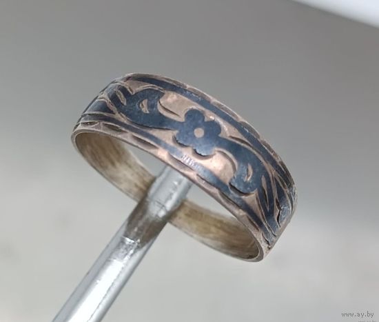 Серебрянное кольцо 875 пробы.