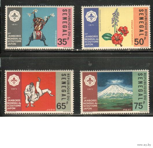 Сенегал-1971 (Мих.465-468) ,  ** ,Скауты,Япония, Спорт, Цветы, Гора(полная серия)