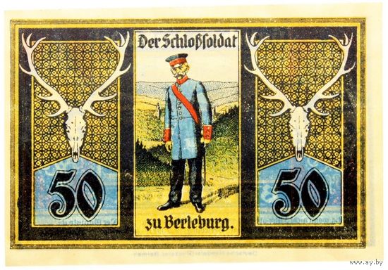 РАСПРОДАЖА!!! - ГЕРМАНИЯ БАД-БЕРЛЕБУРГ (Северный РЕЙН-ВЕСТФАЛИЯ) 50 пфеннигов 1921 год - UNC!