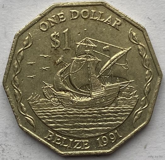 Белиз 1 доллар 1991 г.