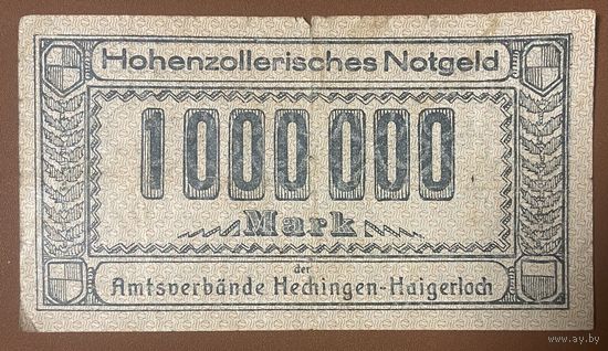 Банкнота 1 миллион марок 1923 год. Хехинген-Хайгерлох. Веймарская республика.