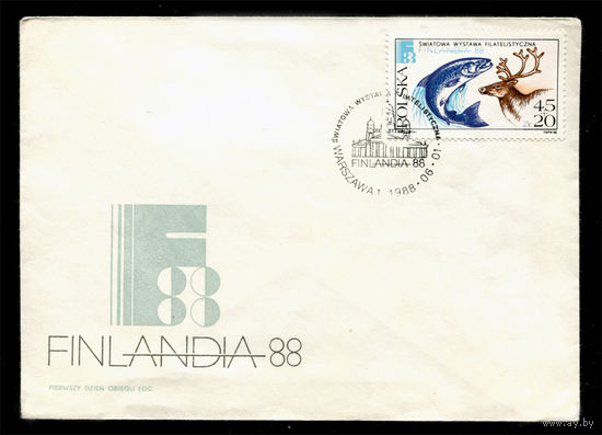 КПД. Фауна. Филвыставка Финляндия-88. Польша. 1988