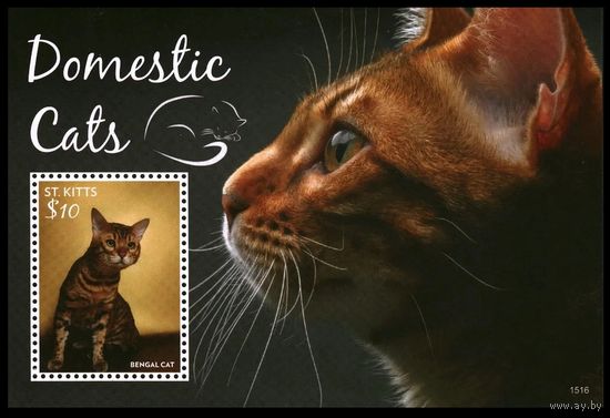 2015 Сент-Китс 1510/B157 Кошки 9,00 евро