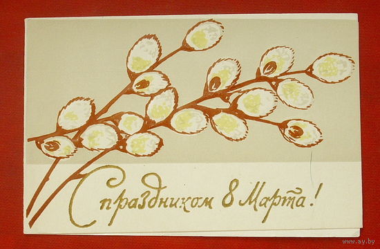 8 марта! Чистая. Двойная. 1972 года. Пинская типография. *262.