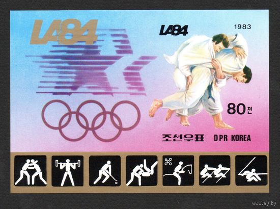 Олимпийские игры в Лос-Анджелесе КНДР 1983 год 1 б/з блок