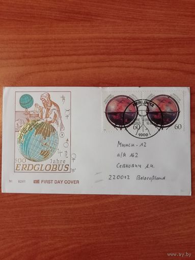 Германия 1992 КПД с маркой "500 лет глобусу Земли" Mi. 1627