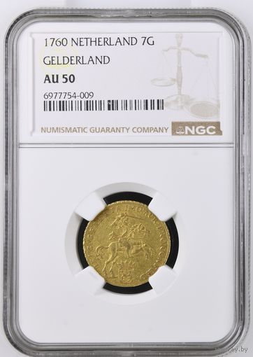 Нидерланды. 7 гульденов 1761г. Гелдерланд. NGC AU50