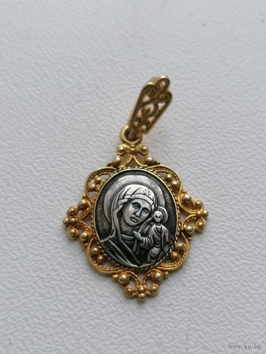 Иконка Казанская Богородица серебро 925 пробы