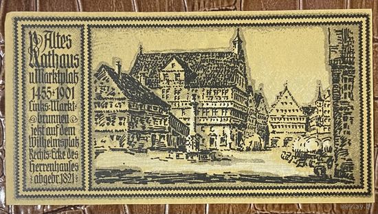 Нотгельд 50 пфеннигов 1922 год. Штутгарт,. Веймарская республика