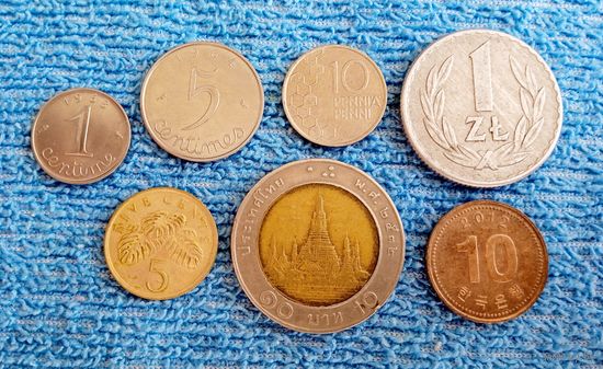 7 монет стран Европы и Азии
