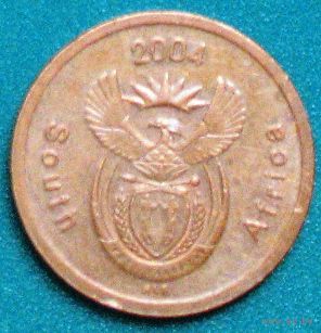 ЮАР, 5 центов 2004. Надпись на английском языке: SOUTH AFRICA.