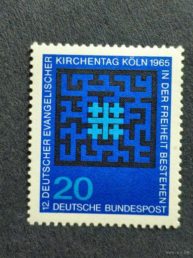 Германия 1965. 12-я годовщина Дня Немецкой Евангелической Церкви в Кёльне. Полная серия