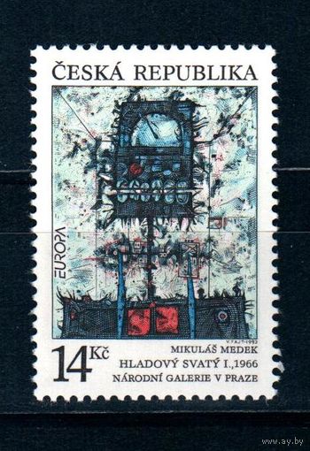 ЧЕХИЯ 1993 Mi.5 Выпуск "Европа". Современное искусство, Живопись 1 марка (MNH **)   Живопись