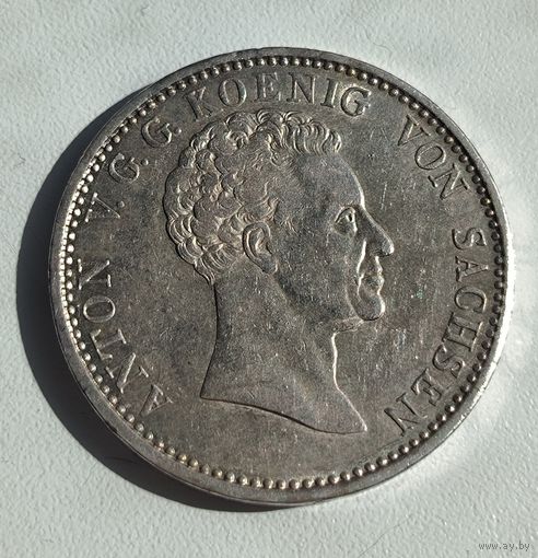 1 талер 1828 Саксония - редкий! Остатки блеска!