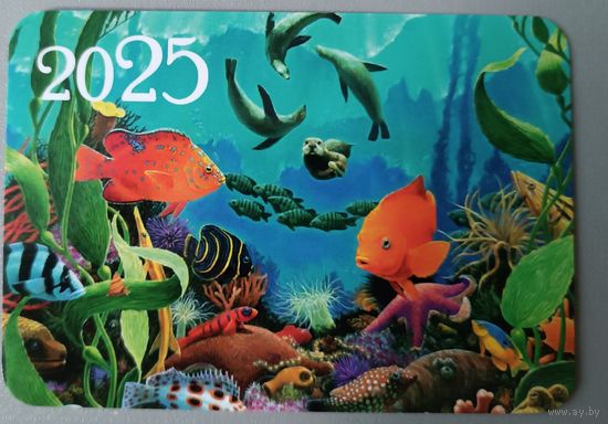 Подводный мир. Рыбки. Календарик, 2025, глянец