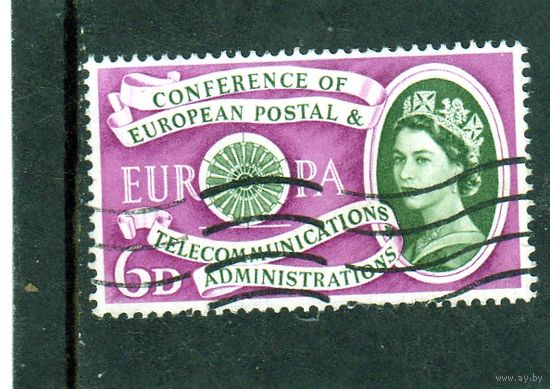 Великобритания. Ми-341.Королева Елизавета II.Серия: Europa (C.E.P.T.).Конференция Европейской почтовой и телекоммуникационной организации.  1960