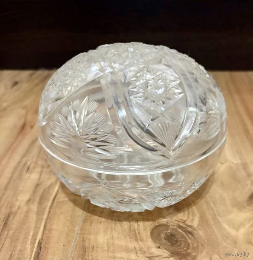 Шкатулка "Шар", хрусталь, 1980-1990 гг, Богемия, Чехословакия