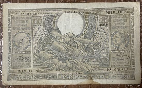 Банкнота Бельгия 100 франков 1942 год.