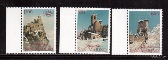 Сан-Марино-1991, (Мих.1488-1491) **, Рождество, Замки (полная серия)